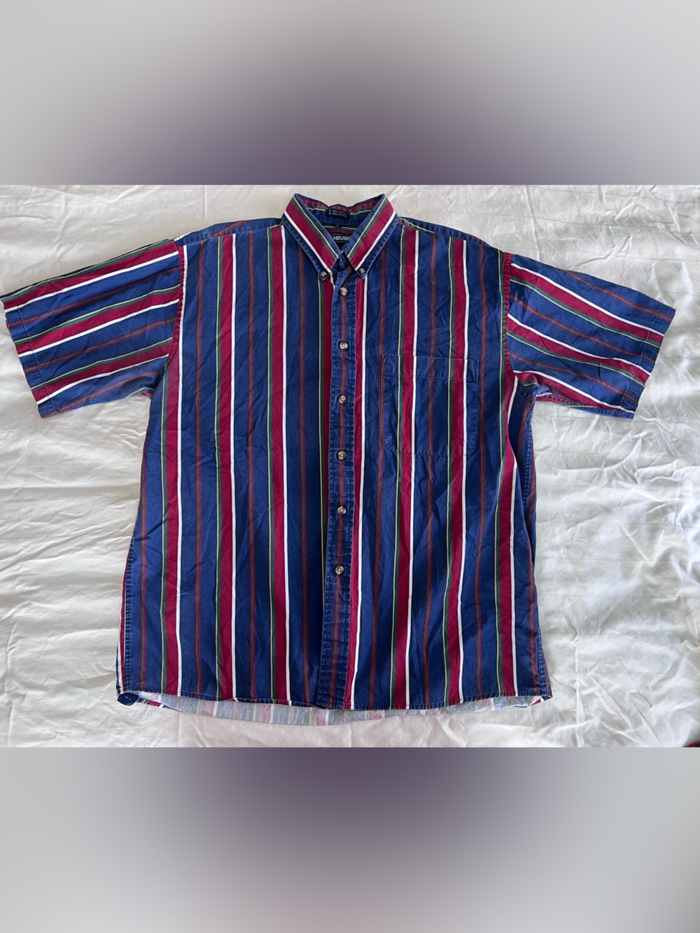 Van Heusen Multicolor Striped Short Sleeve Button-Up Shirt